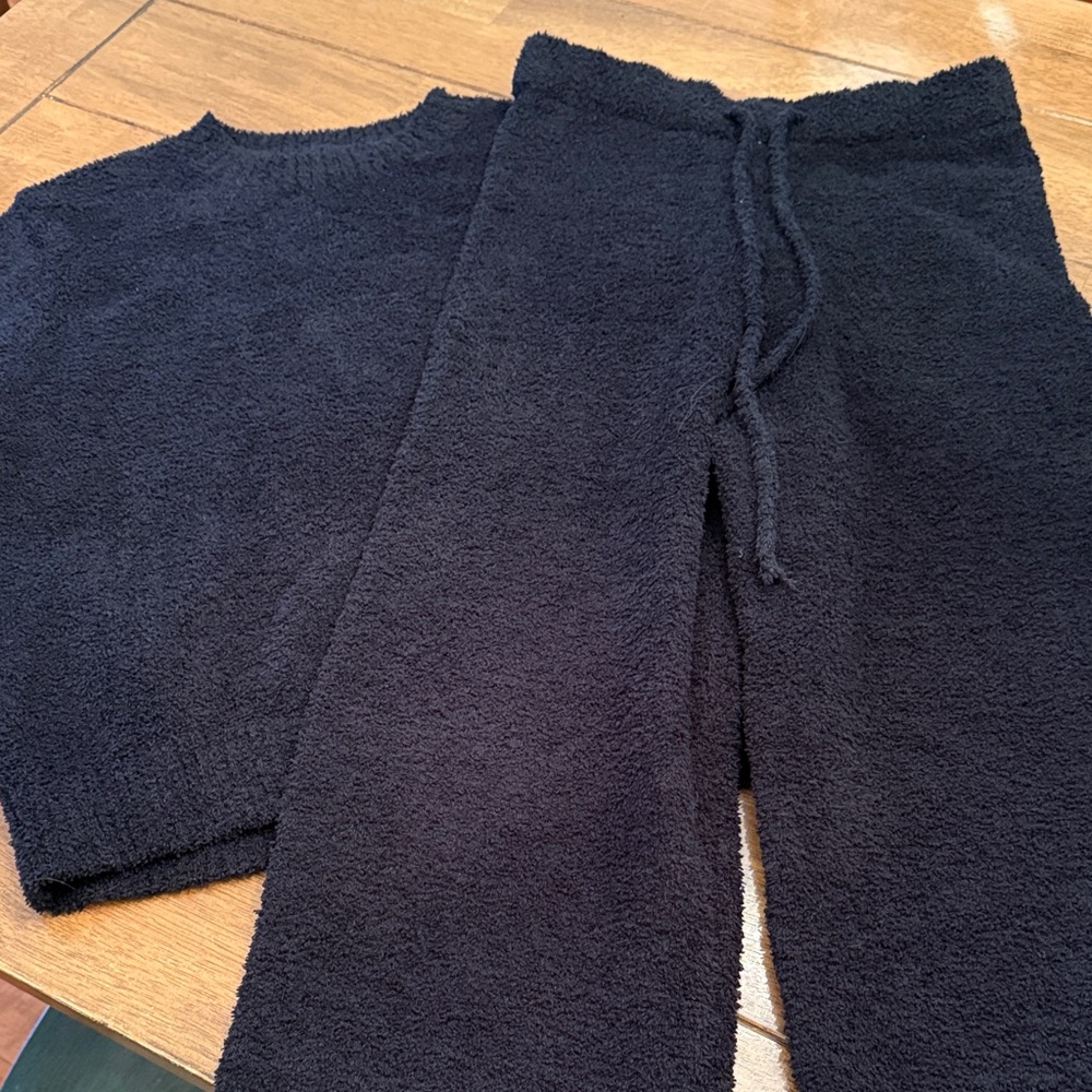 Cozy Black Knit Sweater and Pants Set